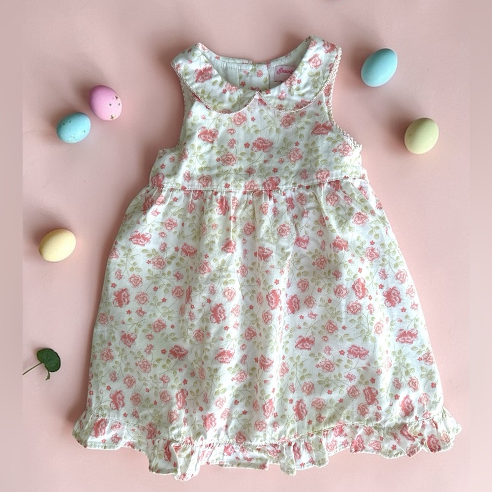 Vintage - Emma’s Garden | Floral Baby Dress with Peter Pan Collar